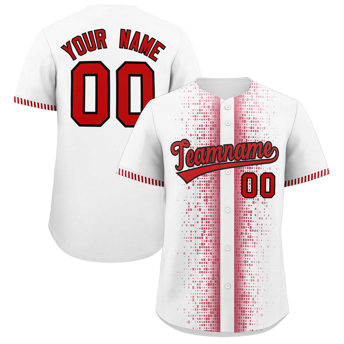 Custom White Red Personalized Phonetic Rhythm Authentic Baseball Jersey | KXKSHOP