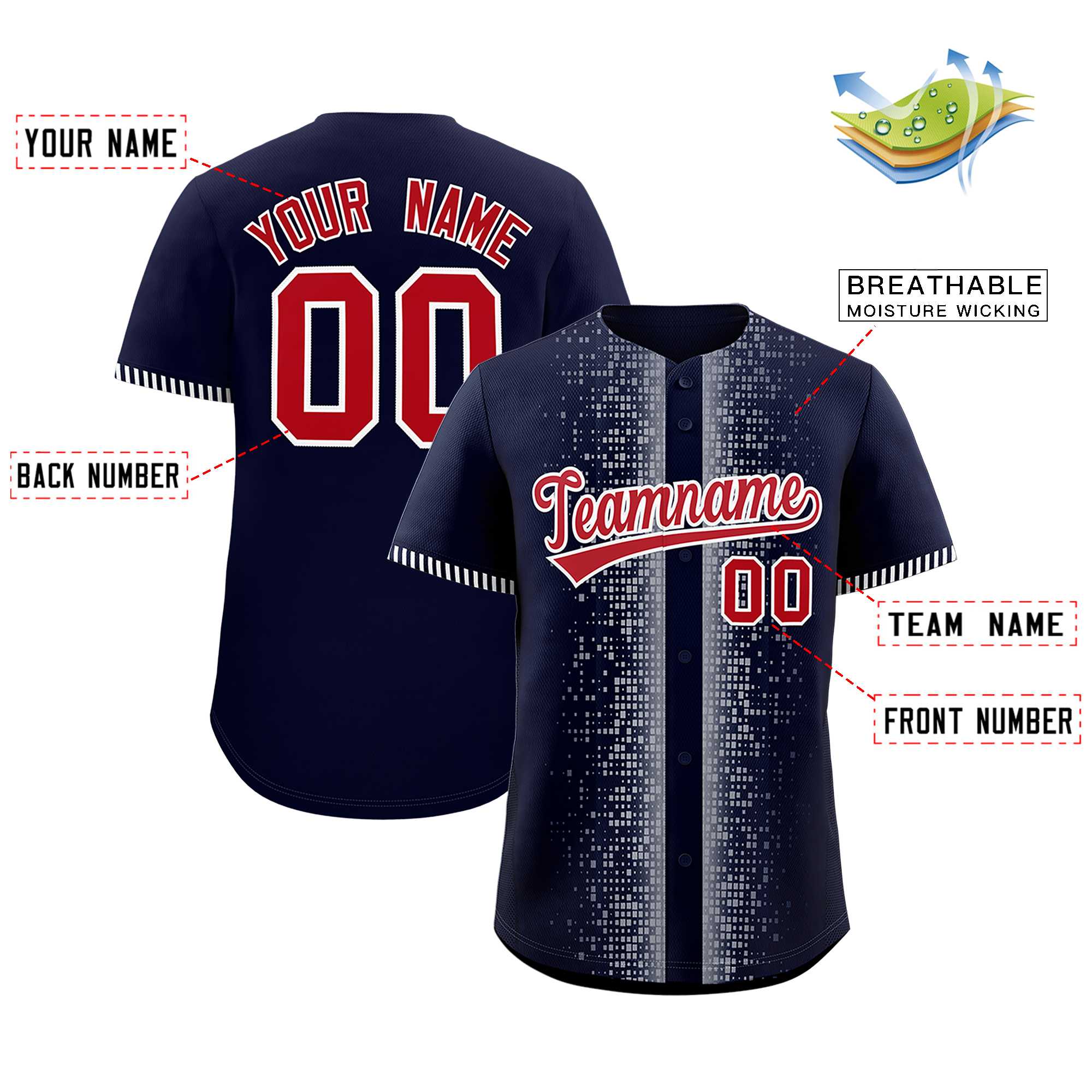 Custom Navy White Personalized Phonetic Rhythm Authentic Baseball Jersey | KXKSHOP