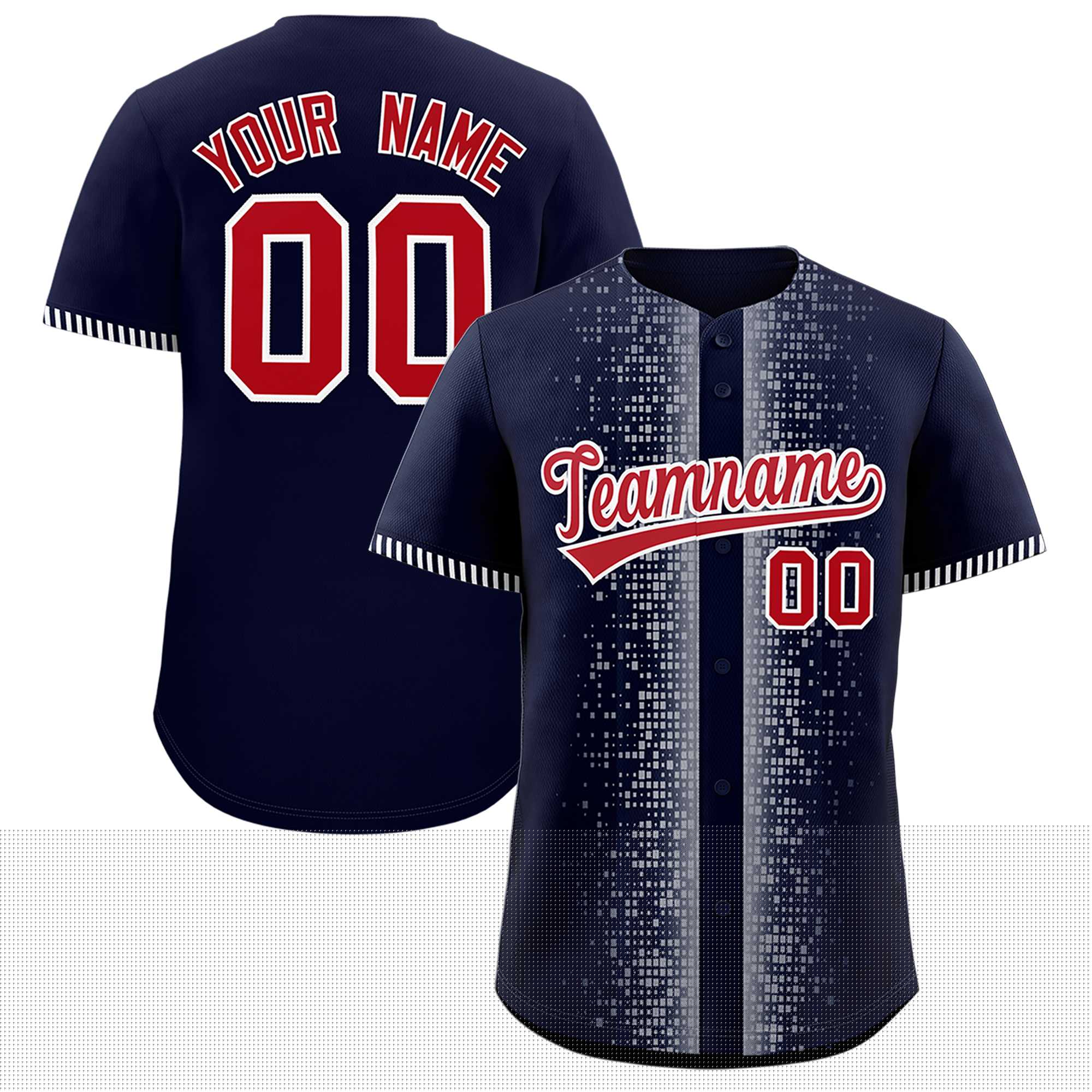 Custom Navy White Personalized Phonetic Rhythm Authentic Baseball Jersey | KXKSHOP