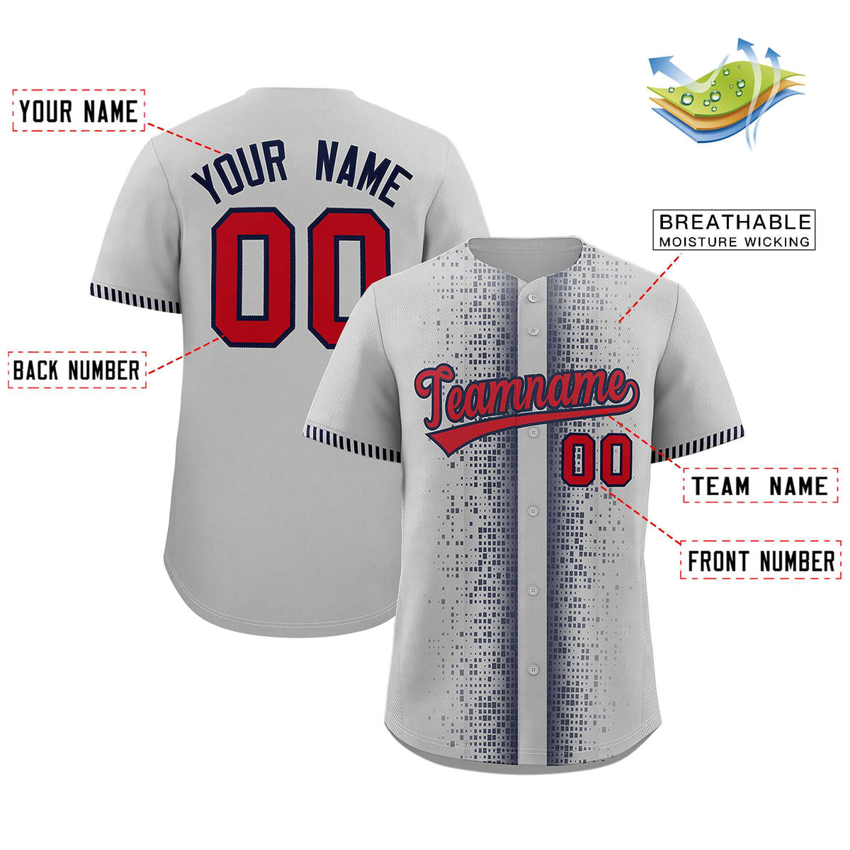 Custom Gray Black Personalized Phonetic Rhythm Authentic Baseball Jersey | KXKSHOP