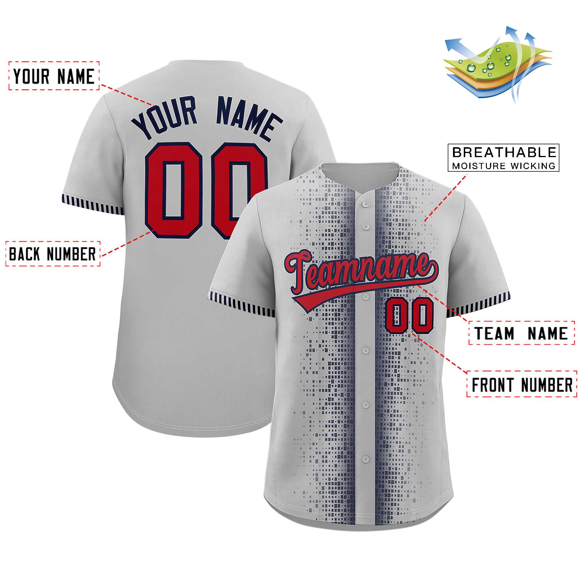 Custom Gray Black Personalized Phonetic Rhythm Authentic Baseball Jersey | KXKSHOP