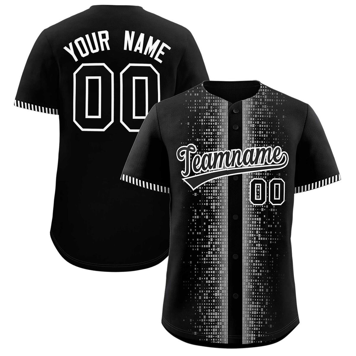 Custom Black White Personalized Phonetic Rhythm Authentic Baseball Jersey | KXKSHOP