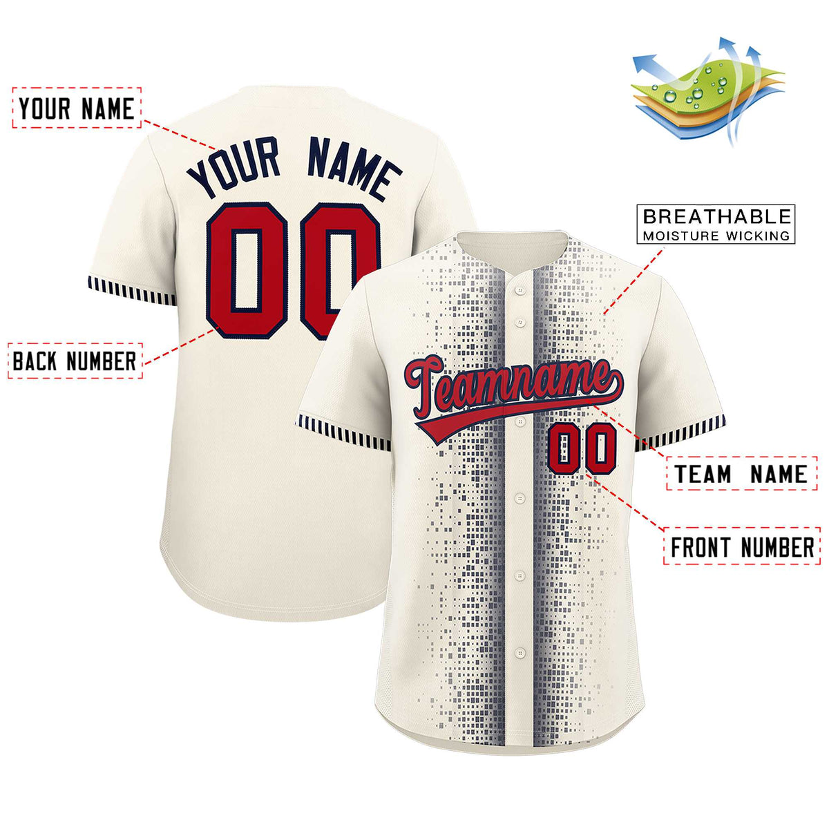 Custom White Navy Personalized Phonetic Rhythm Authentic Baseball Jersey | KXKSHOP