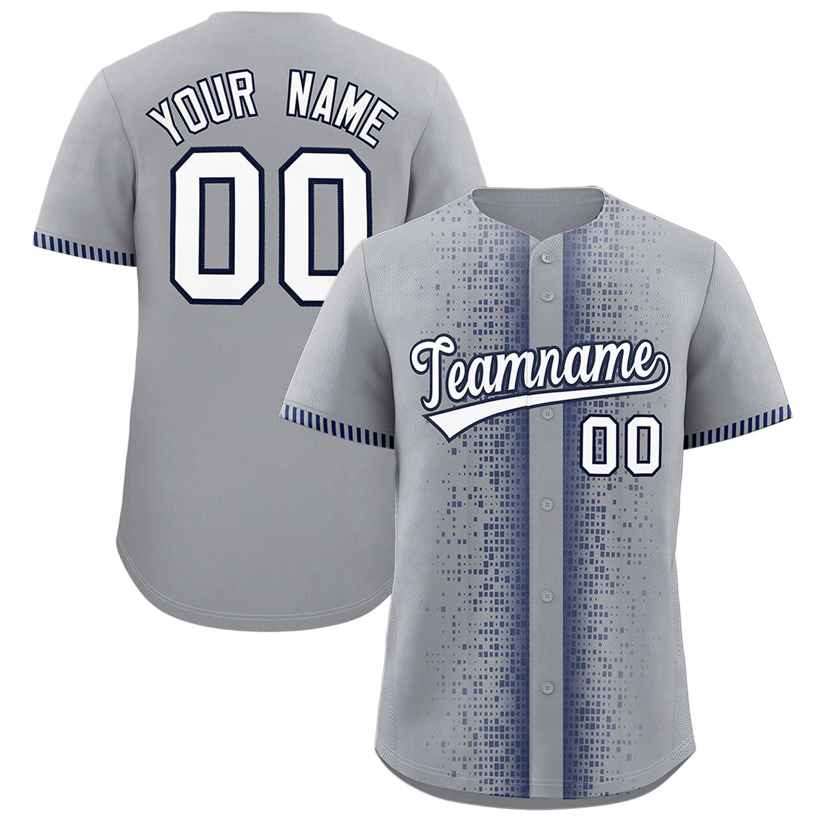 Custom Gray Navy Personalized Phonetic Rhythm Authentic Baseball Jersey | KXKSHOP