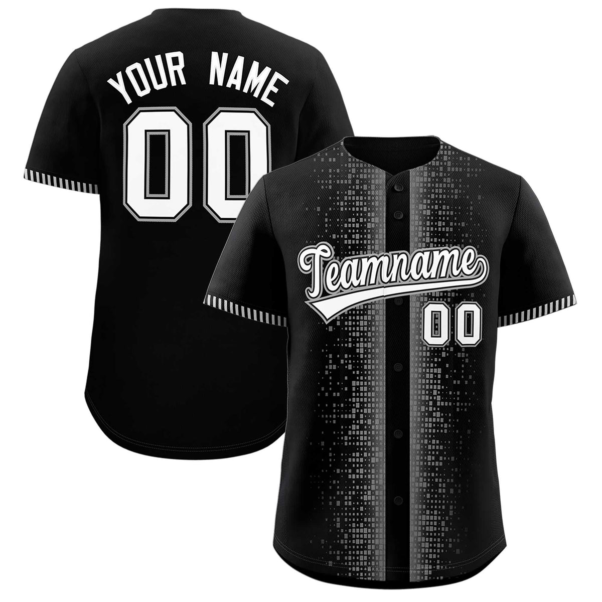 Custom Black Gray Personalized Phonetic Rhythm Authentic Baseball Jersey | KXKSHOP