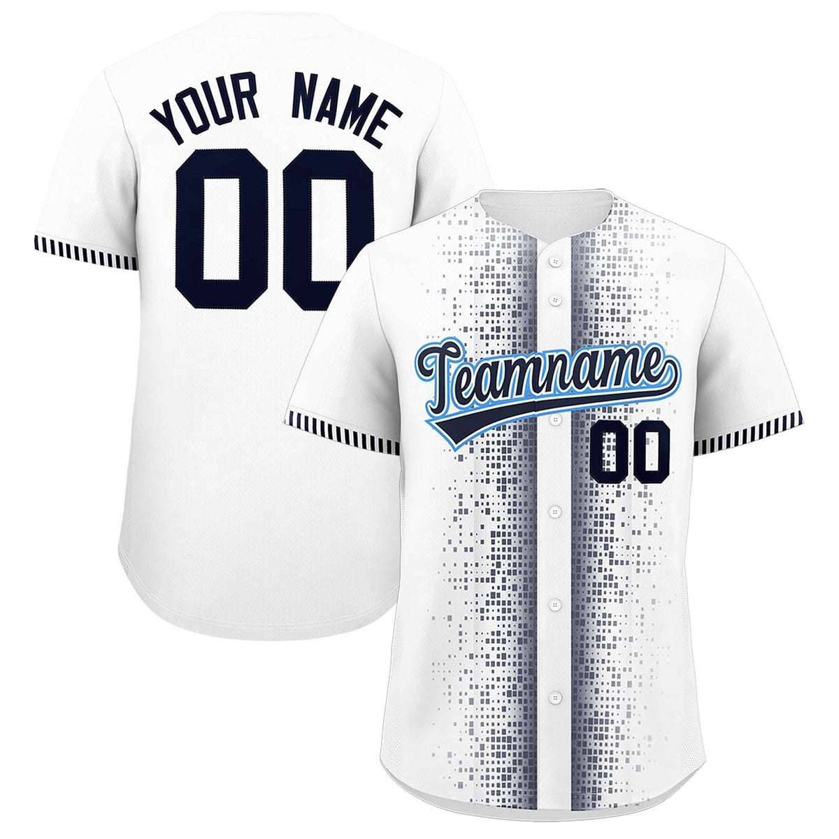 Custom White Navy Personalized Phonetic Rhythm Authentic Baseball Jersey | KXKSHOP