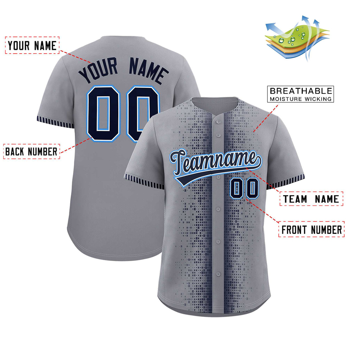 Custom Dark Gray Navy Personalized Phonetic Rhythm Authentic Baseball Jersey | KXKSHOP
