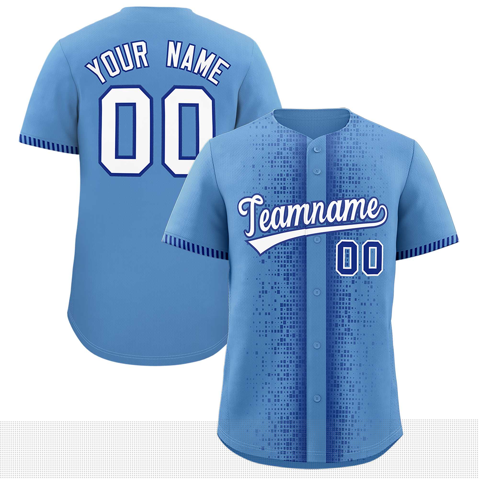 Custom Light Blue Royal Personalized Phonetic Rhythm Authentic Baseball Jersey | KXKSHOP
