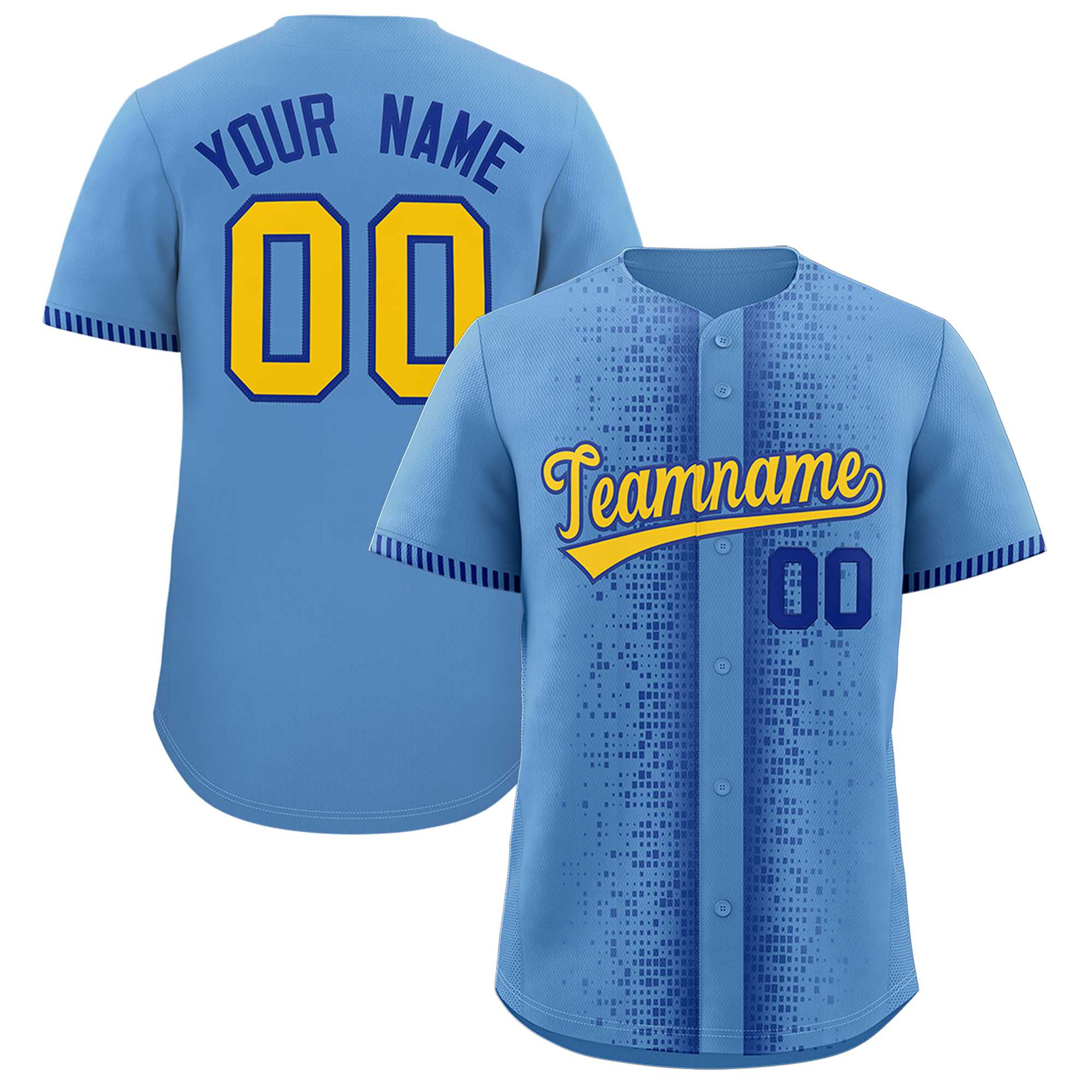Custom Light Blue Royal Personalized Phonetic Rhythm Authentic Baseball Jersey | KXKSHOP