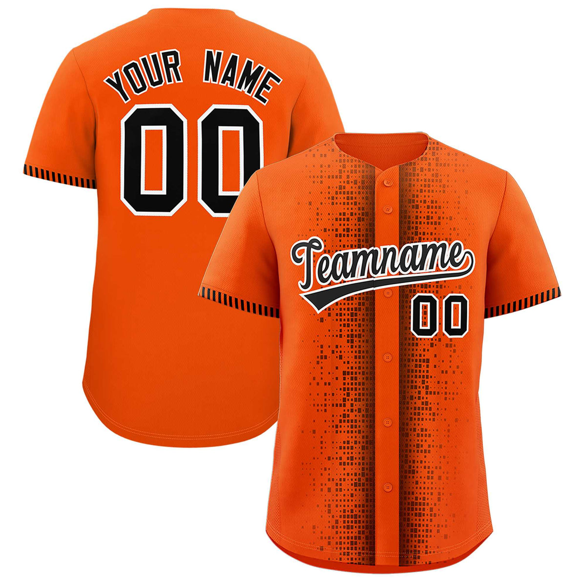 Custom Orange Black Personalized Phonetic Rhythm Authentic Baseball Jersey | KXKSHOP
