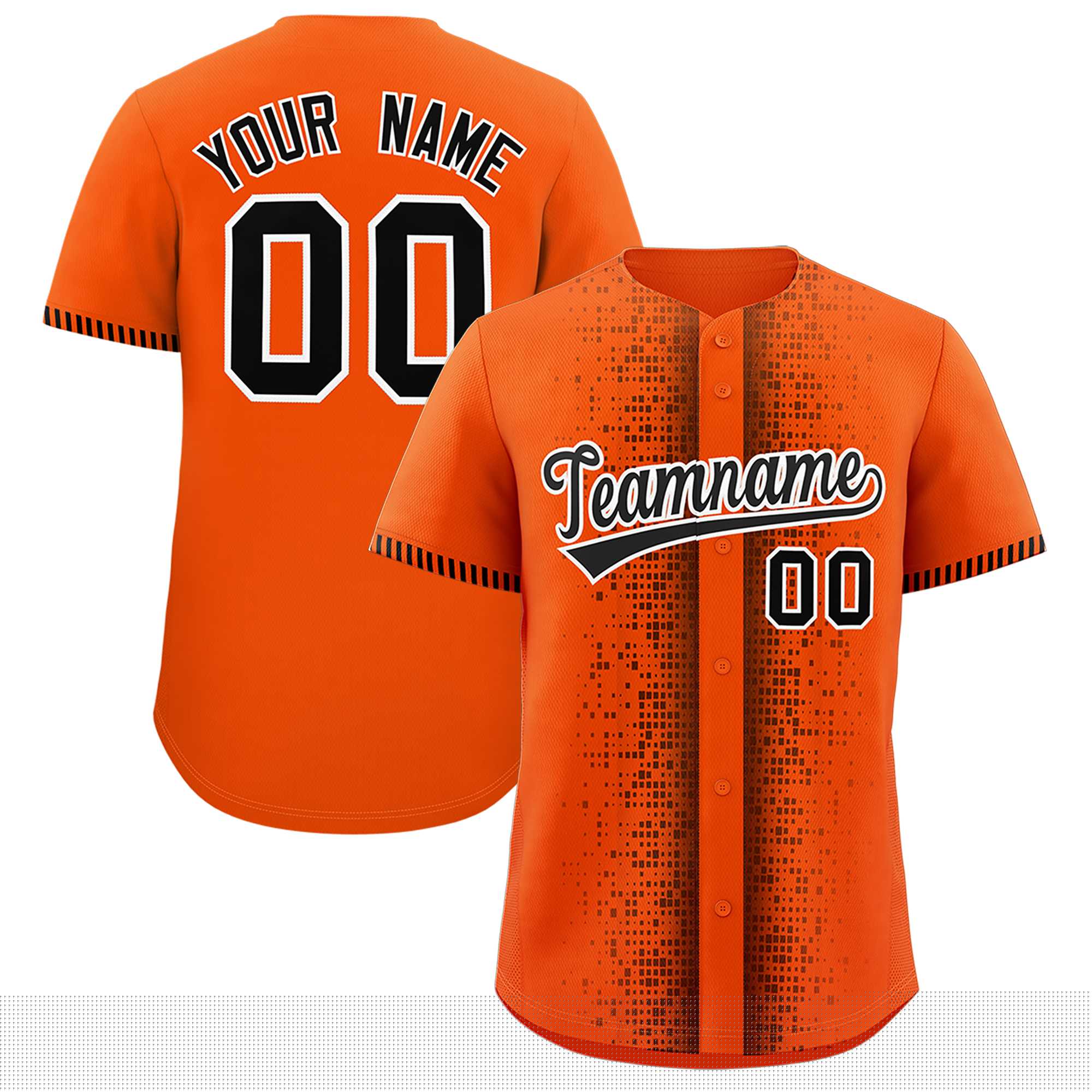 Custom Orange Black Personalized Phonetic Rhythm Authentic Baseball Jersey | KXKSHOP