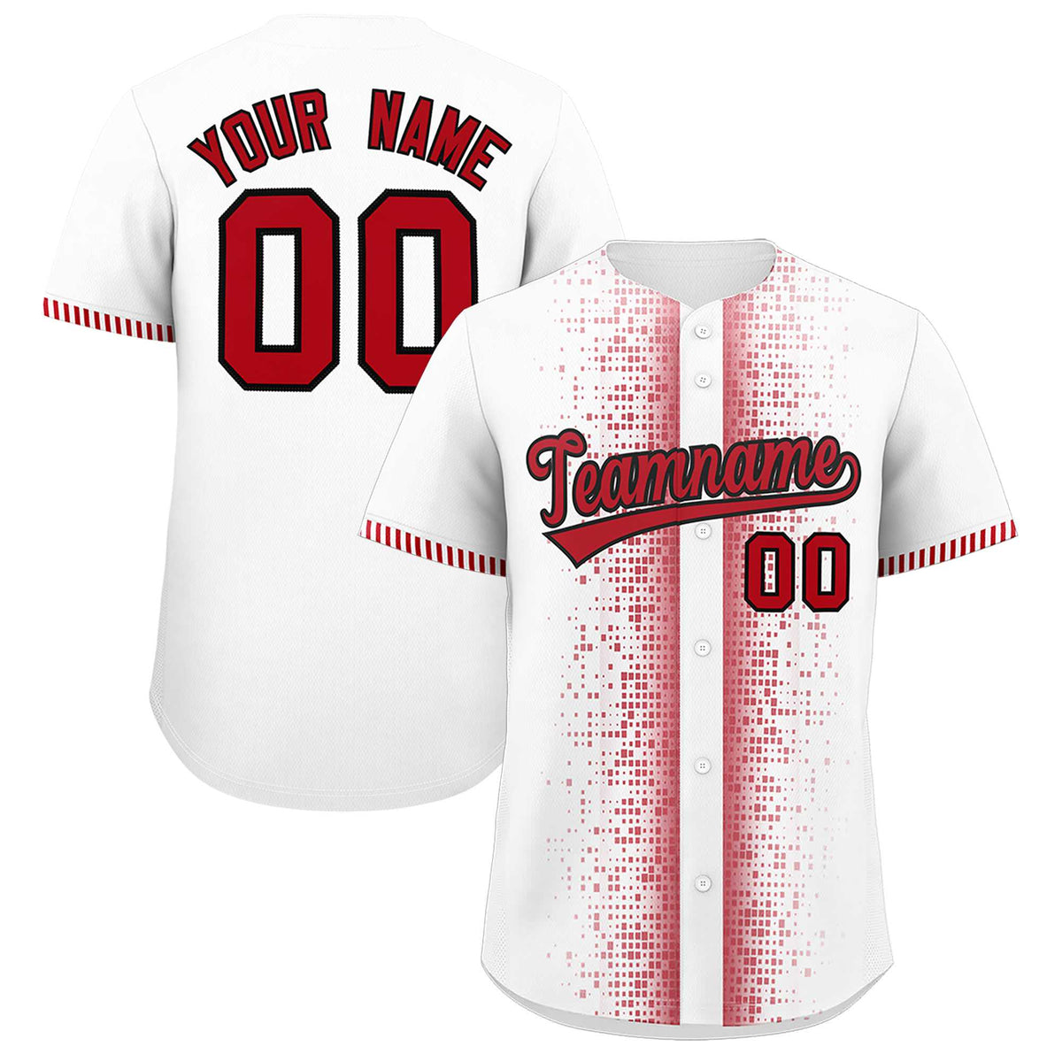 Custom White Red Personalized Phonetic Rhythm Authentic Baseball Jersey | KXKSHOP