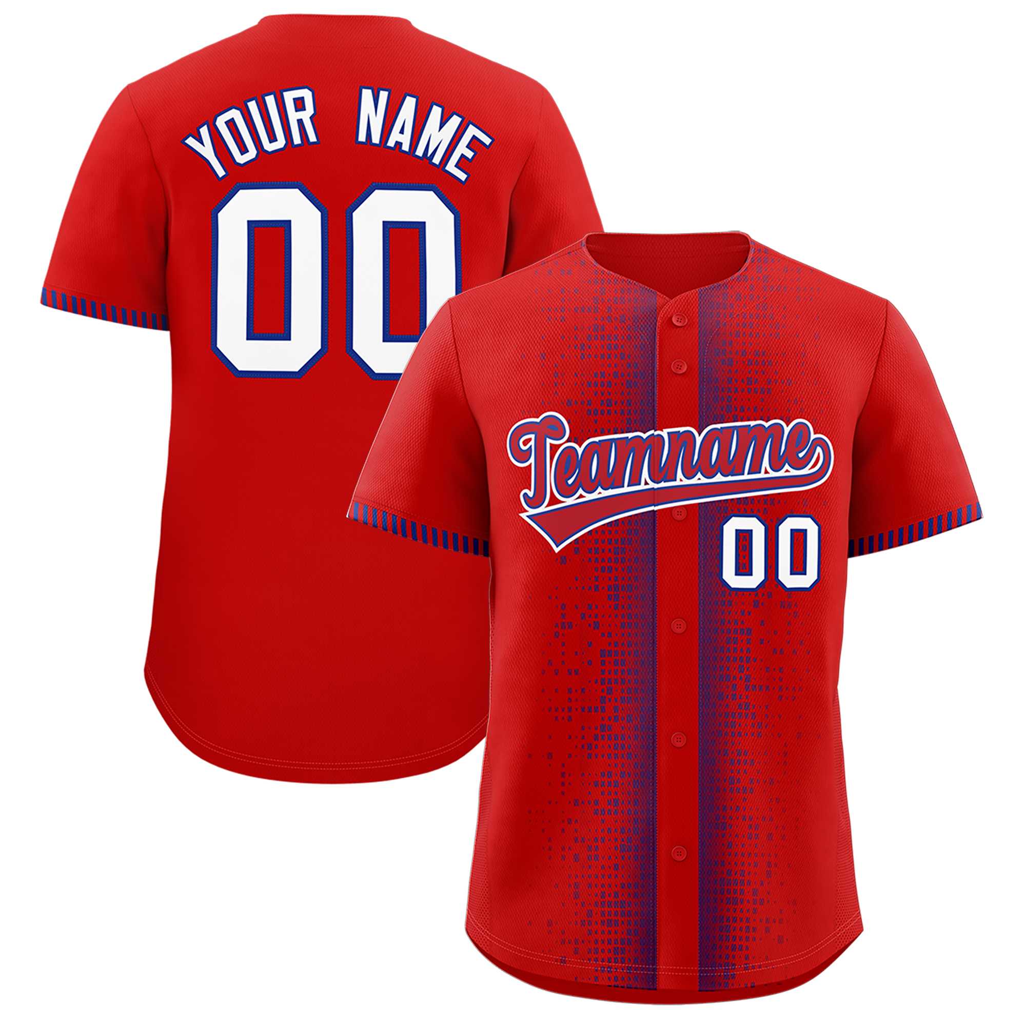 Custom Red Royal Personalized Phonetic Rhythm Authentic Baseball Jersey | KXKSHOP