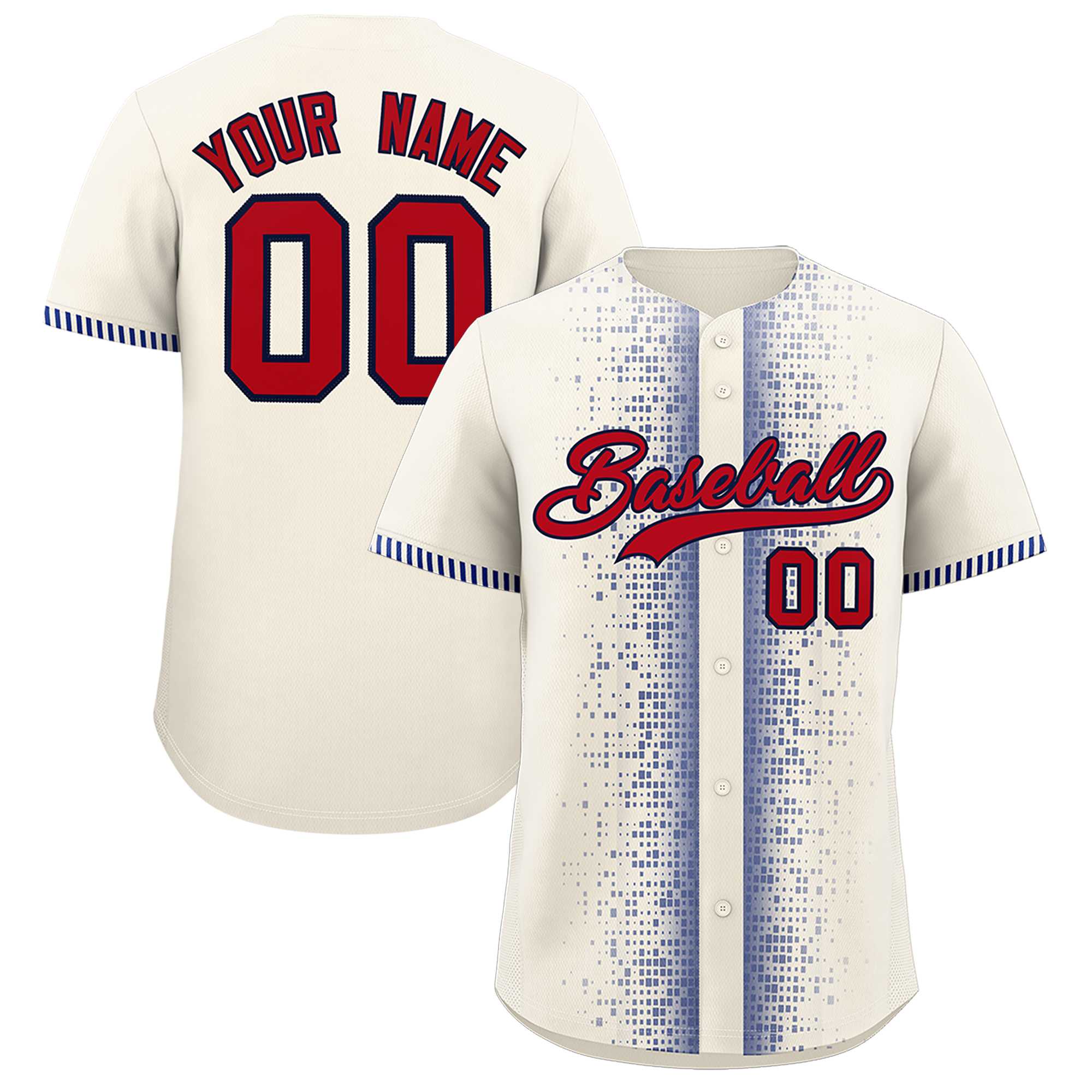 Custom Cream Royal Personalized Phonetic Rhythm Authentic Baseball Jersey | KXKSHOP
