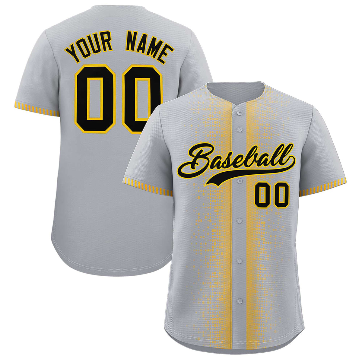 Custom Gray Gold Personalized Phonetic Rhythm Authentic Baseball Jersey | KXKSHOP