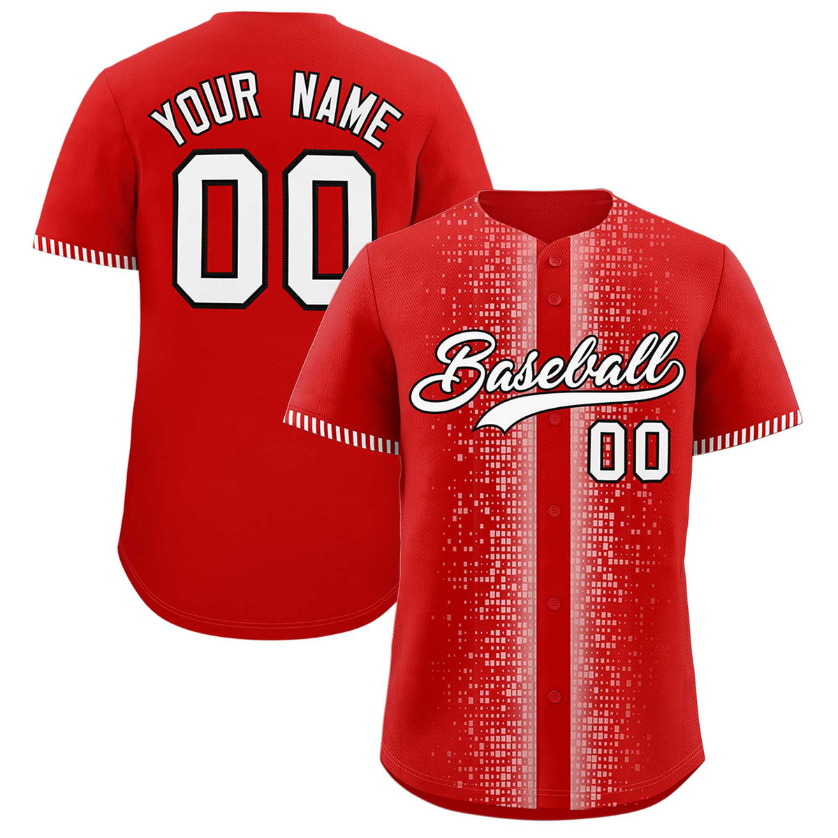 Custom Red White Personalized Phonetic Rhythm Authentic Baseball Jersey | KXKSHOP