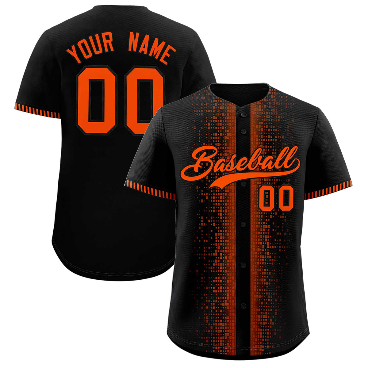 Custom Black Orange Personalized Phonetic Rhythm Authentic Baseball Jersey | KXKSHOP