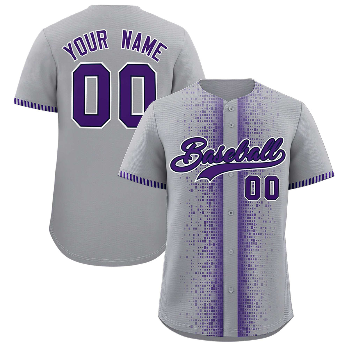 Custom Gray Purple Personalized Phonetic Rhythm Authentic Baseball Jersey | KXKSHOP