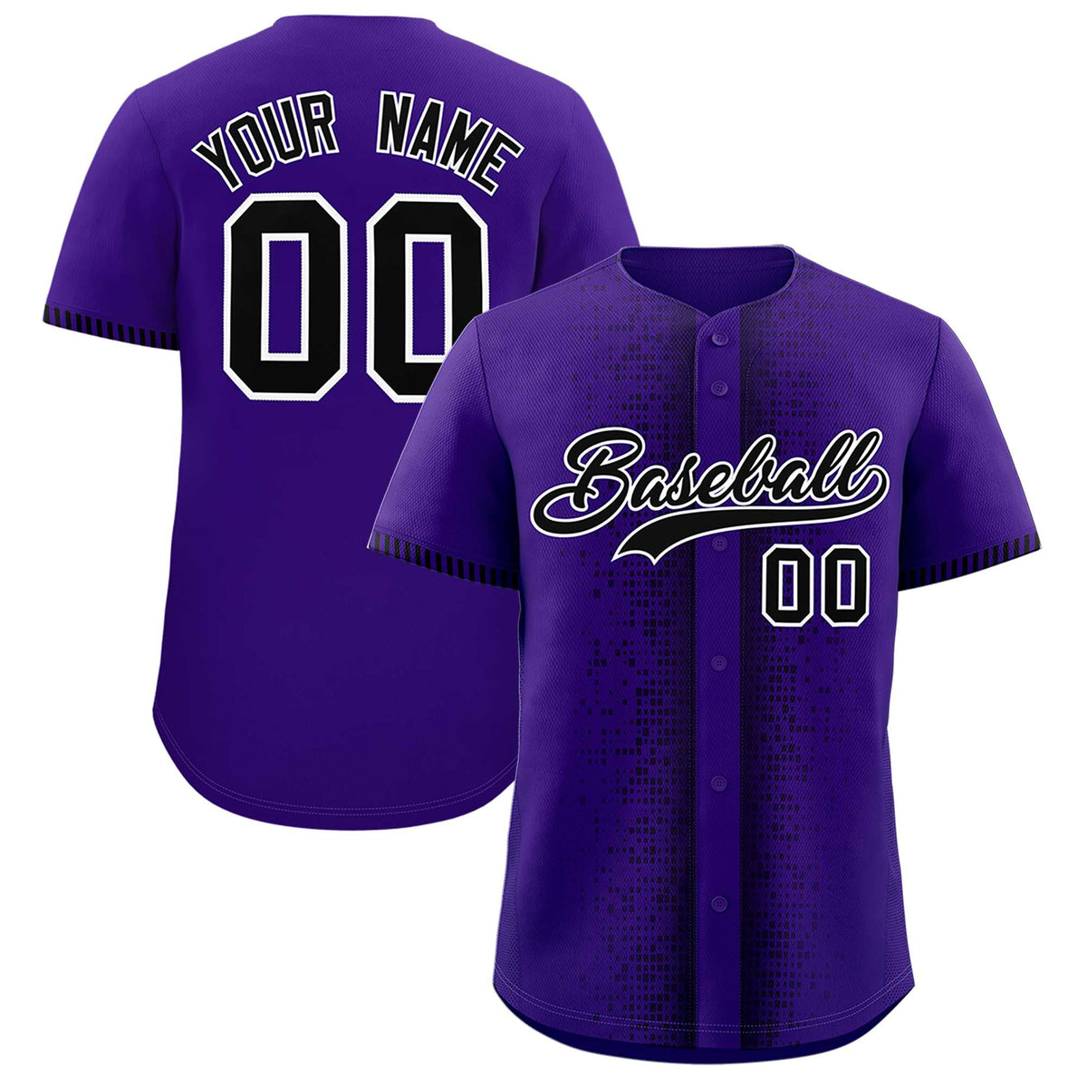 Custom Purple Black Personalized Phonetic Rhythm Authentic Baseball Jersey | KXKSHOP