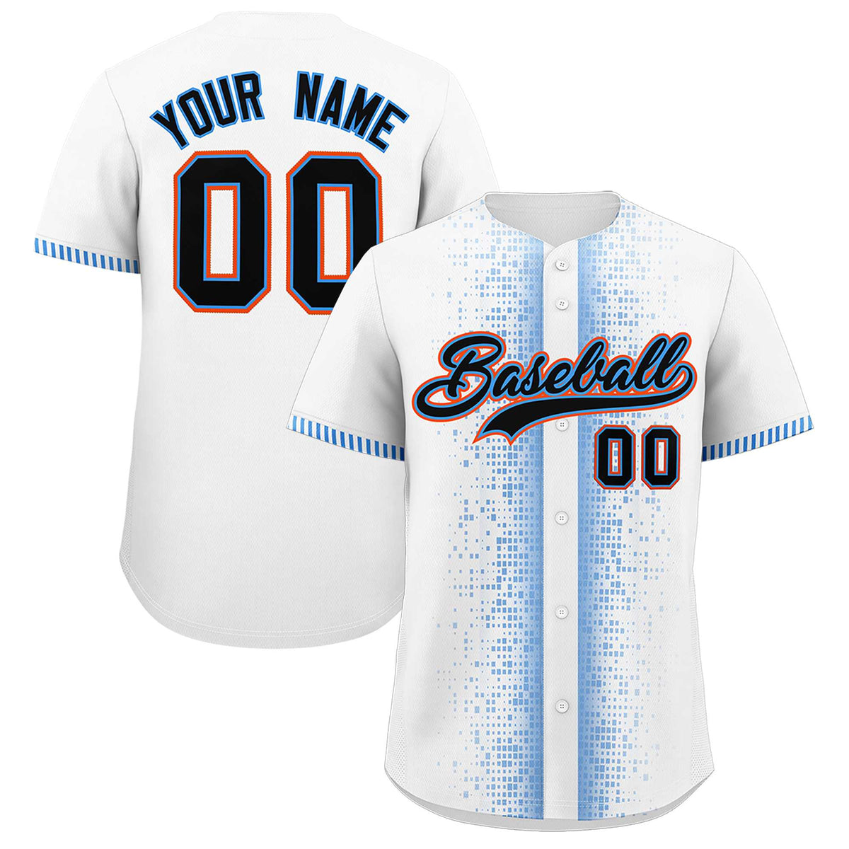 Custom White Powder Blue Personalized Phonetic Rhythm Authentic Baseball Jersey | KXKSHOP