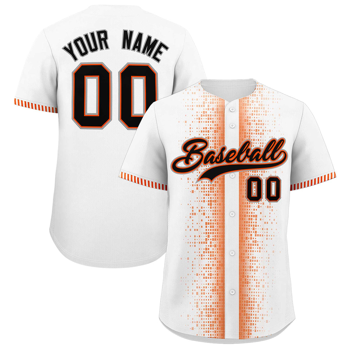 Custom White Orange Personalized Phonetic Rhythm Authentic Baseball Jersey | KXKSHOP