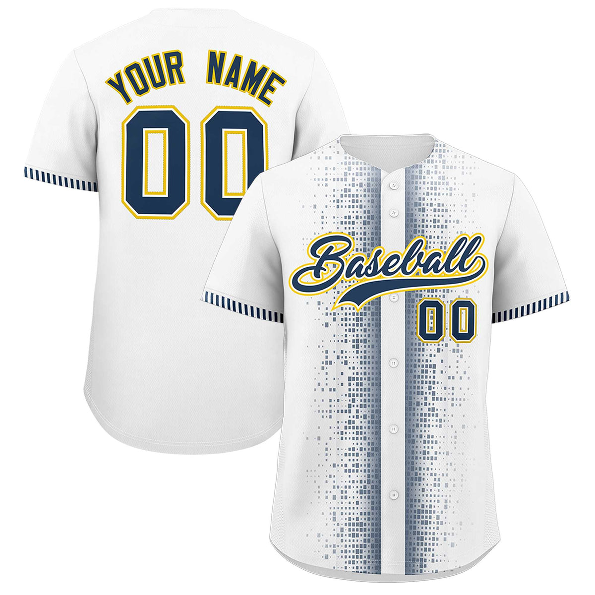 Custom White Midnight Blue Personalized Phonetic Rhythm Authentic Baseball Jersey | KXKSHOP