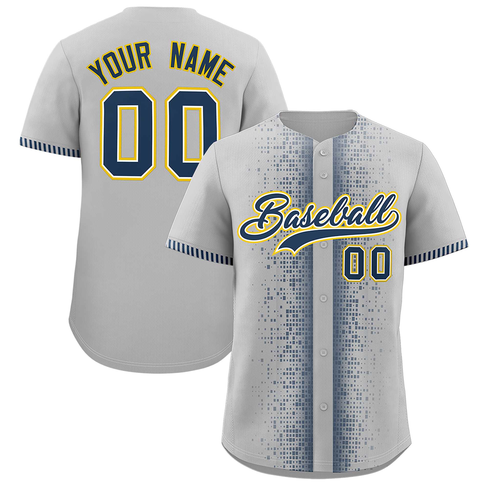 Custom Gray Midnight Blue Personalized Phonetic Rhythm Authentic Baseball Jersey | KXKSHOP
