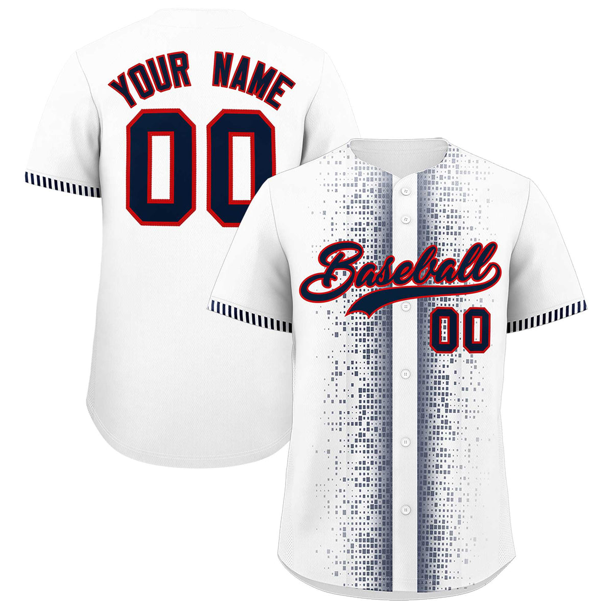 Custom White Navy Personalized Phonetic Rhythm Authentic Baseball Jersey | KXKSHOP