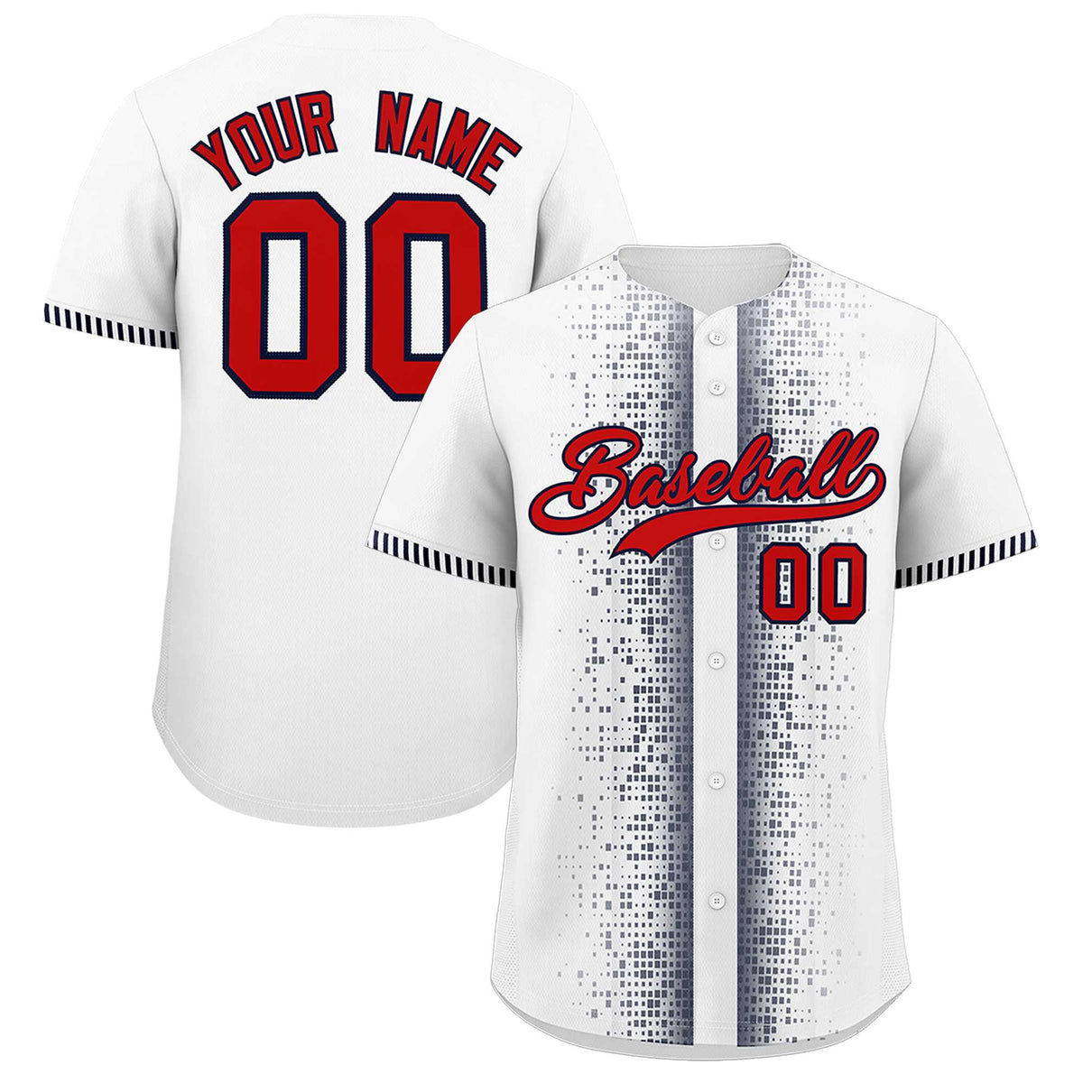 Custom White Navy Personalized Phonetic Rhythm Authentic Baseball Jersey | KXKSHOP