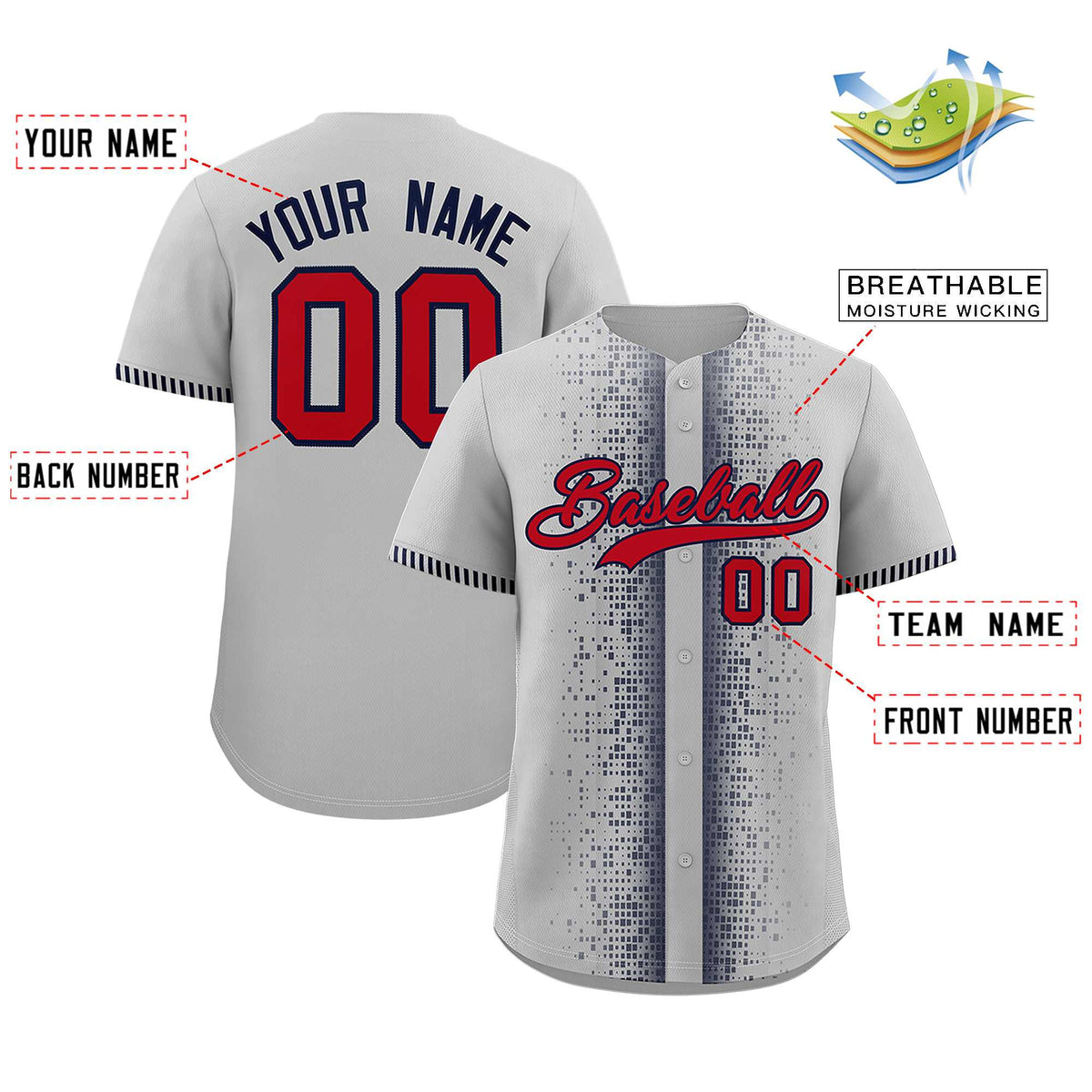 Custom Gray Black Personalized Phonetic Rhythm Authentic Baseball Jersey | KXKSHOP