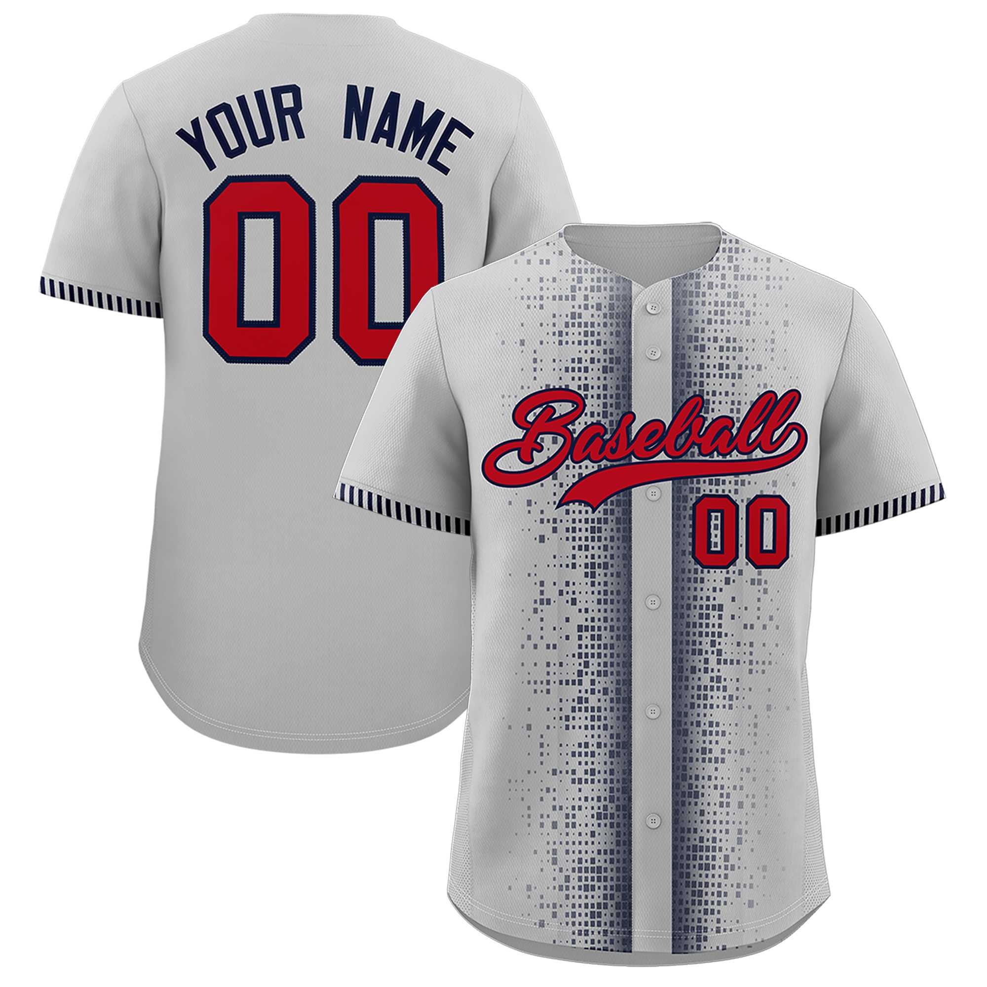 Custom Gray Black Personalized Phonetic Rhythm Authentic Baseball Jersey | KXKSHOP