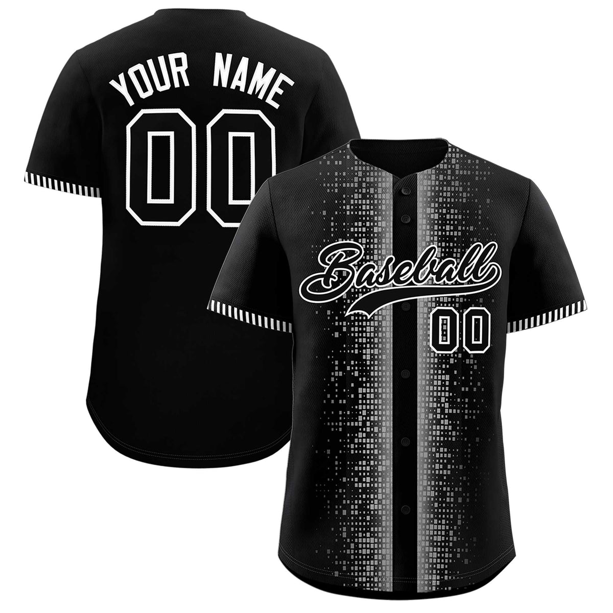 Custom Black White Personalized Phonetic Rhythm Authentic Baseball Jersey | KXKSHOP