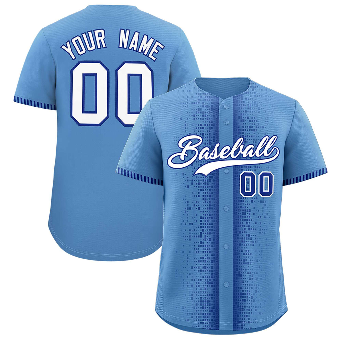 Custom Light Blue Royal Personalized Phonetic Rhythm Authentic Baseball Jersey | KXKSHOP