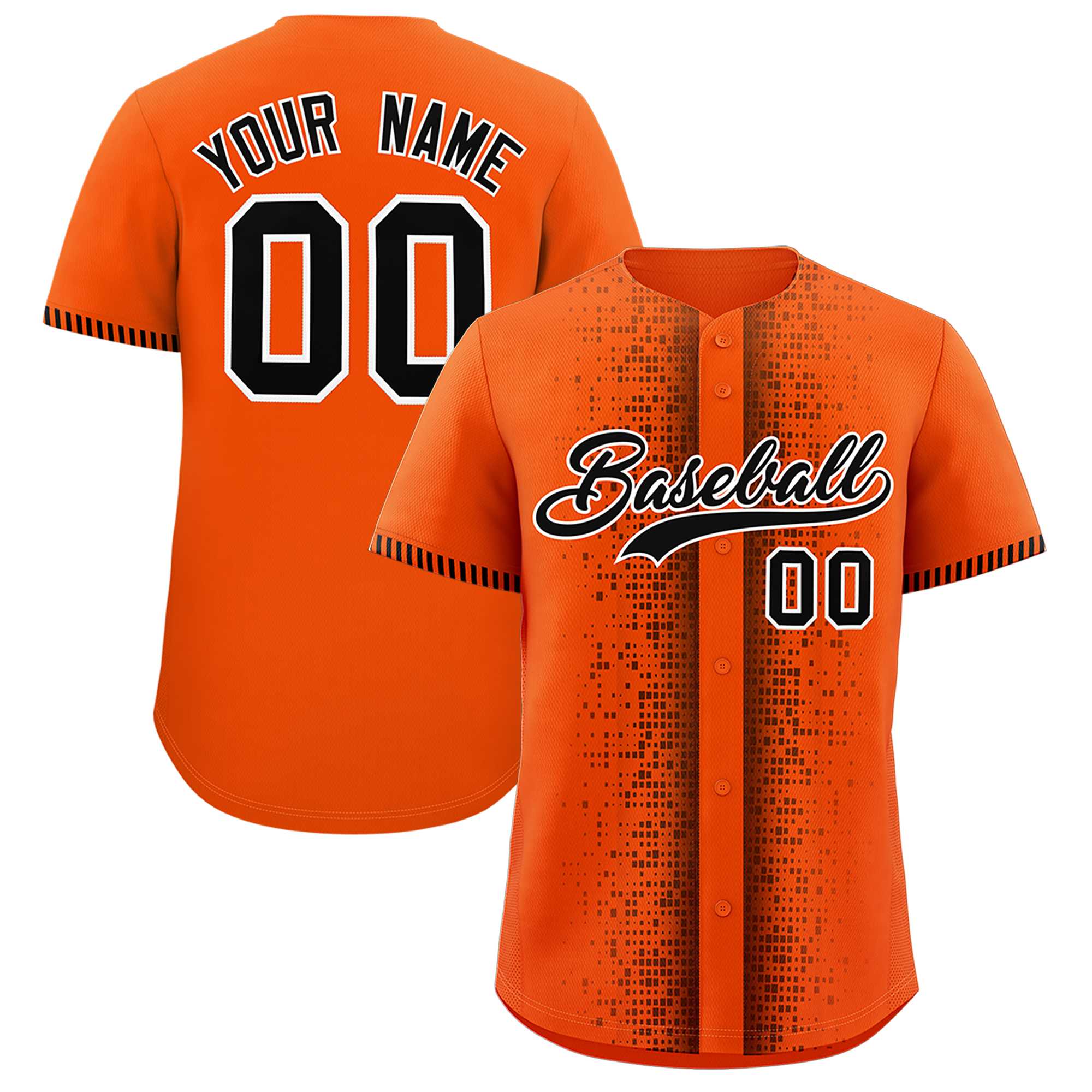 Custom Orange Black Personalized Phonetic Rhythm Authentic Baseball Jersey | KXKSHOP