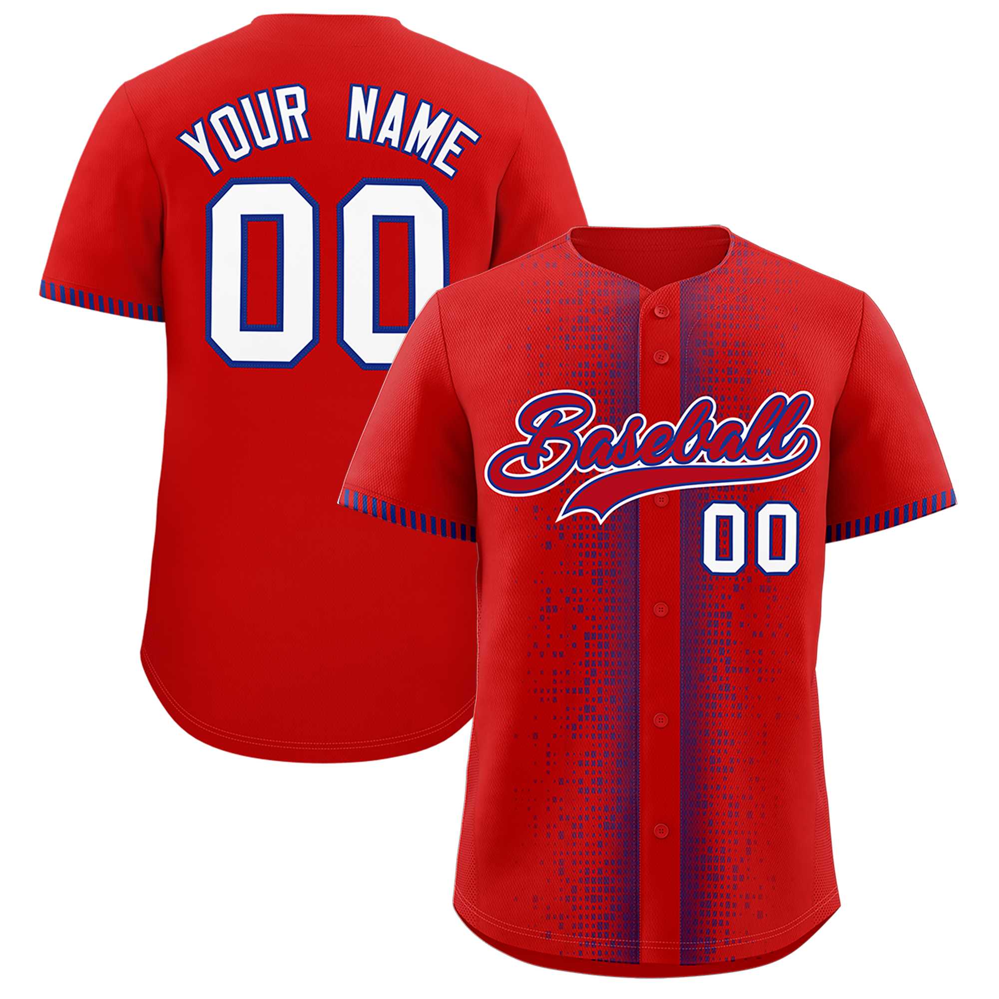 Custom Red Royal Personalized Phonetic Rhythm Authentic Baseball Jersey | KXKSHOP
