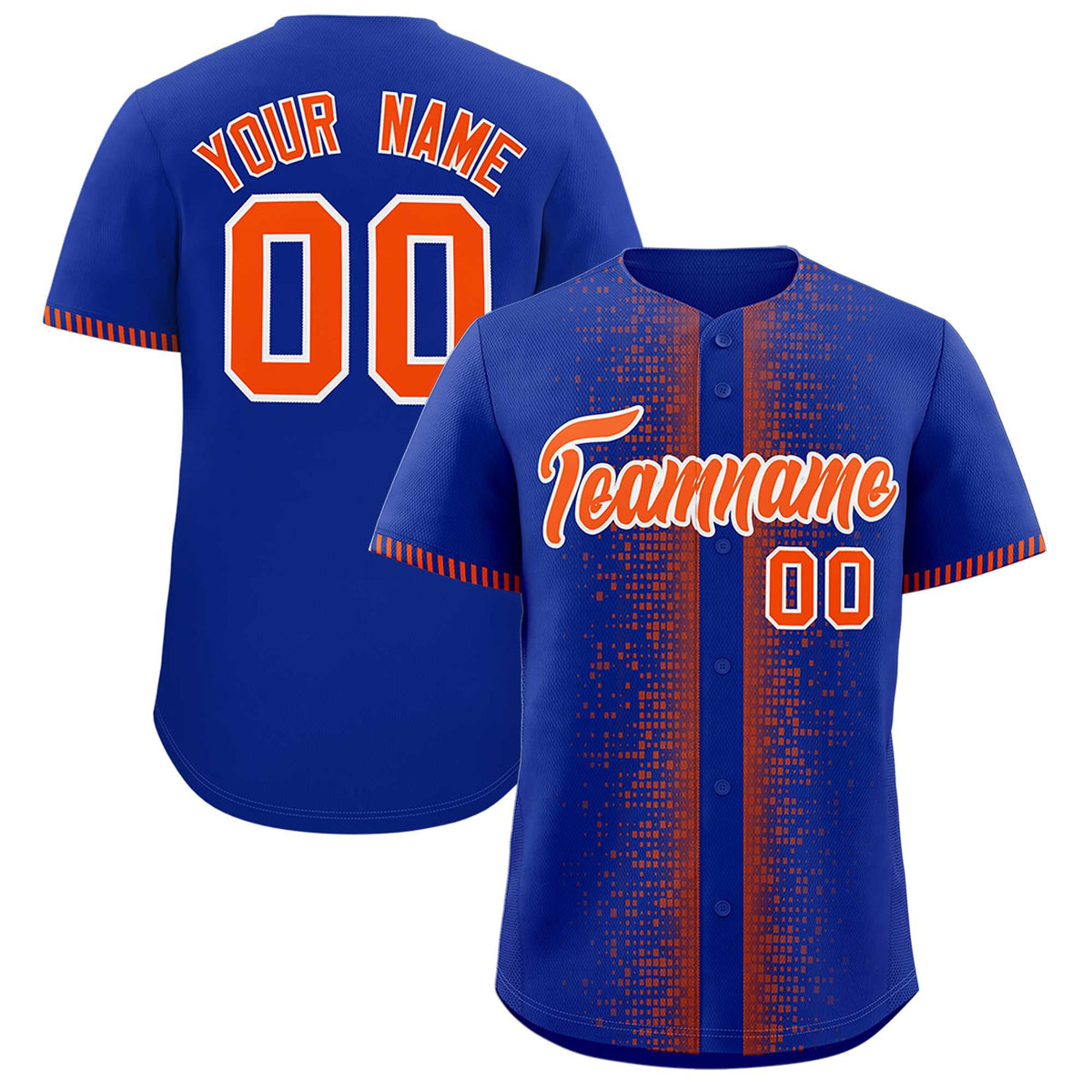 Custom Royal Orange Personalized Phonetic Rhythm Authentic Baseball Jersey | KXKSHOP