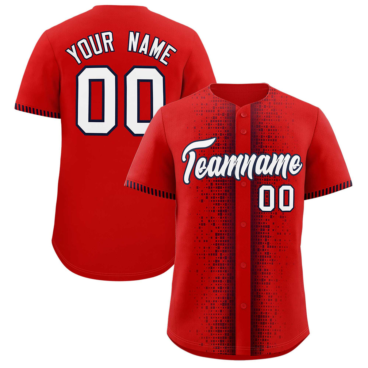 Custom Red Navy Personalized Phonetic Rhythm Authentic Baseball Jersey | KXKSHOP