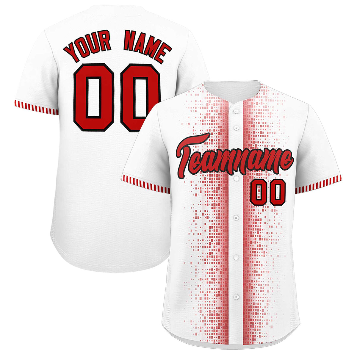 Custom White Red Personalized Phonetic Rhythm Authentic Baseball Jersey | KXKSHOP