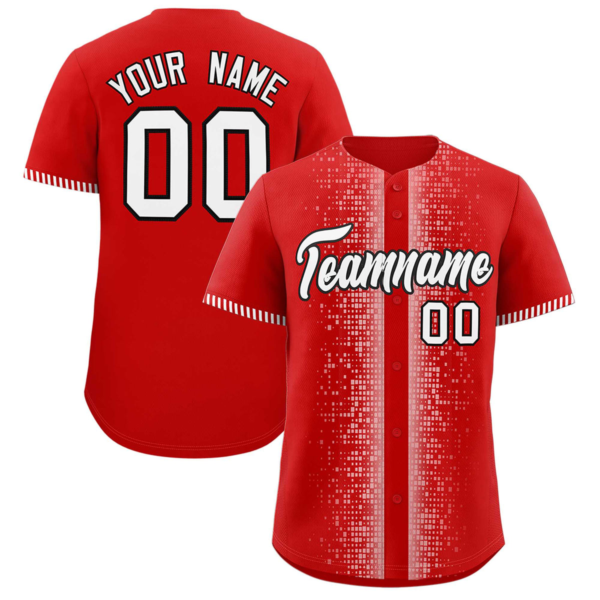 Custom Red White Personalized Phonetic Rhythm Authentic Baseball Jersey | KXKSHOP
