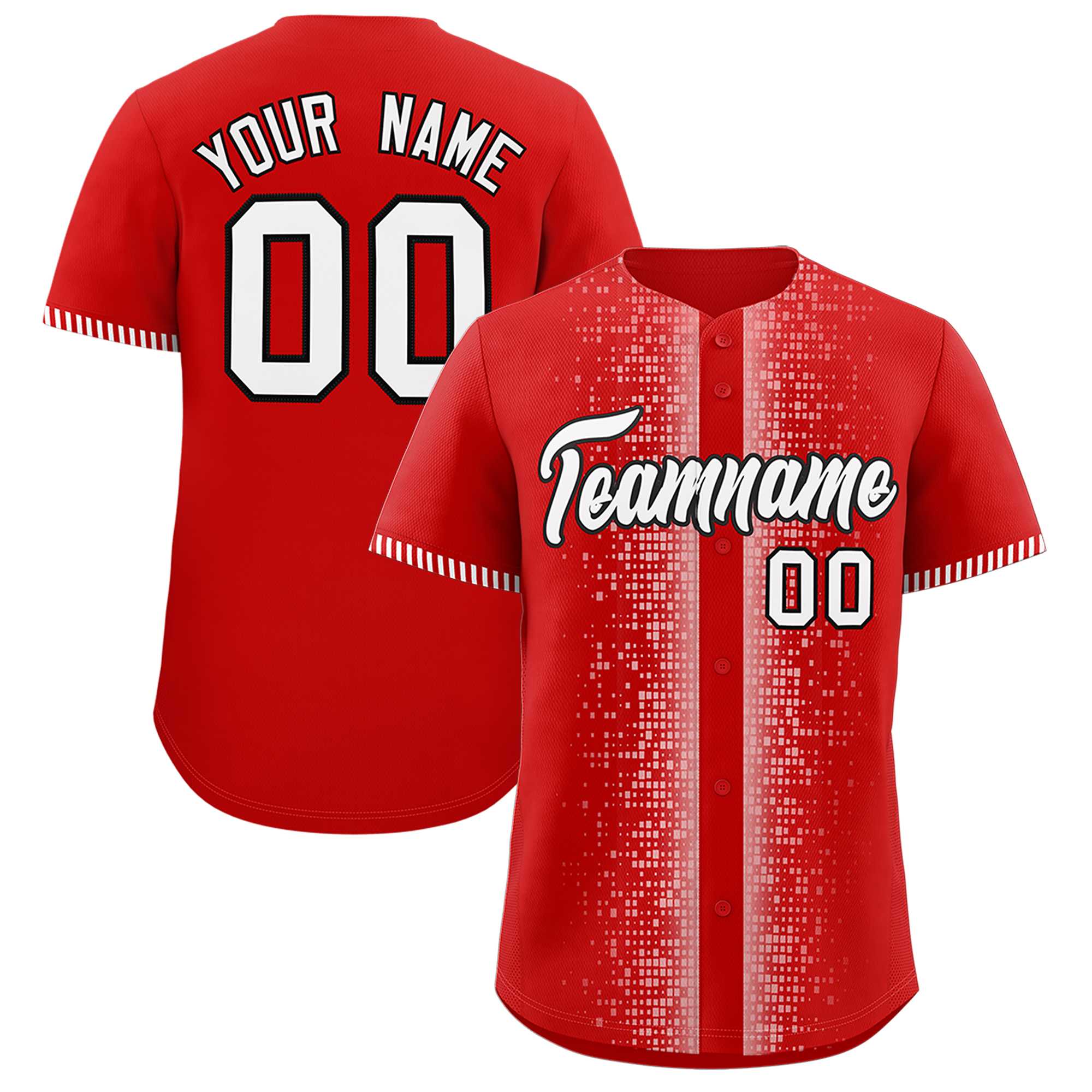 Custom Red White Personalized Phonetic Rhythm Authentic Baseball Jersey | KXKSHOP