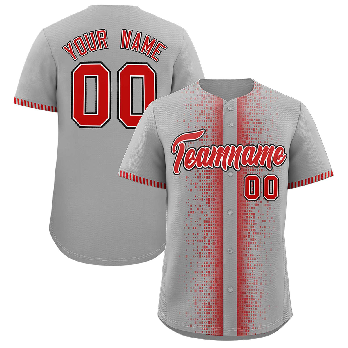 Custom Gray Red Personalized Phonetic Rhythm Authentic Baseball Jersey | KXKSHOP