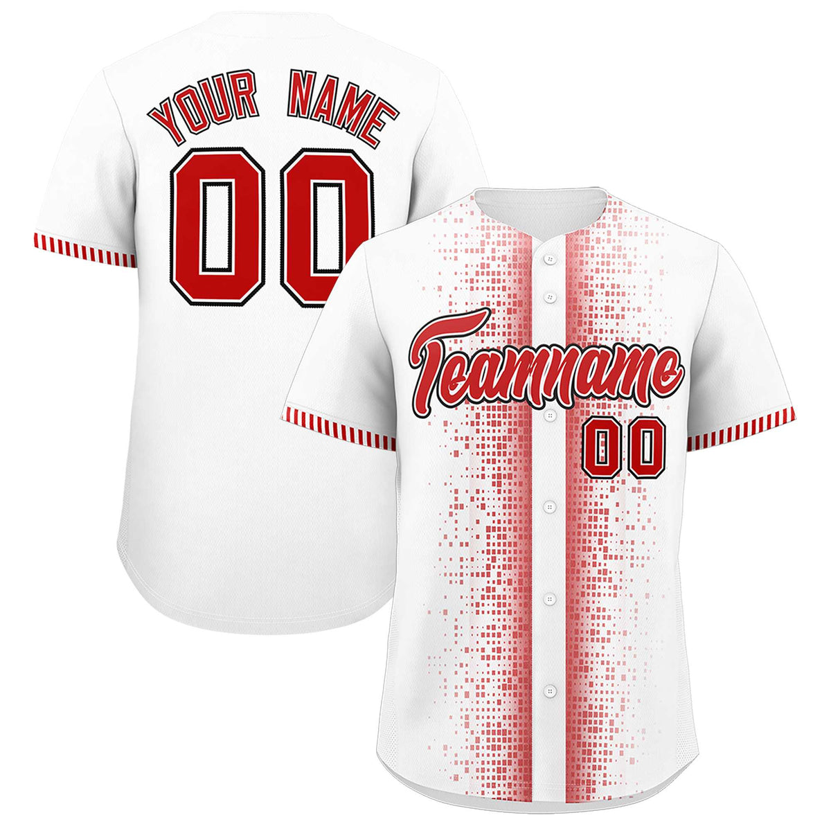 Custom White Red Personalized Phonetic Rhythm Authentic Baseball Jersey | KXKSHOP