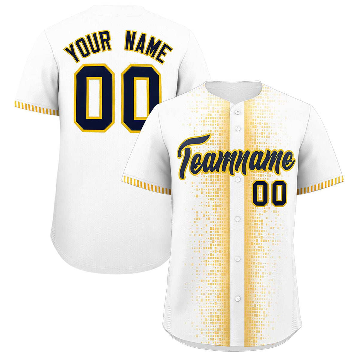 Custom White Gold Personalized Phonetic Rhythm Authentic Baseball Jersey | KXKSHOP