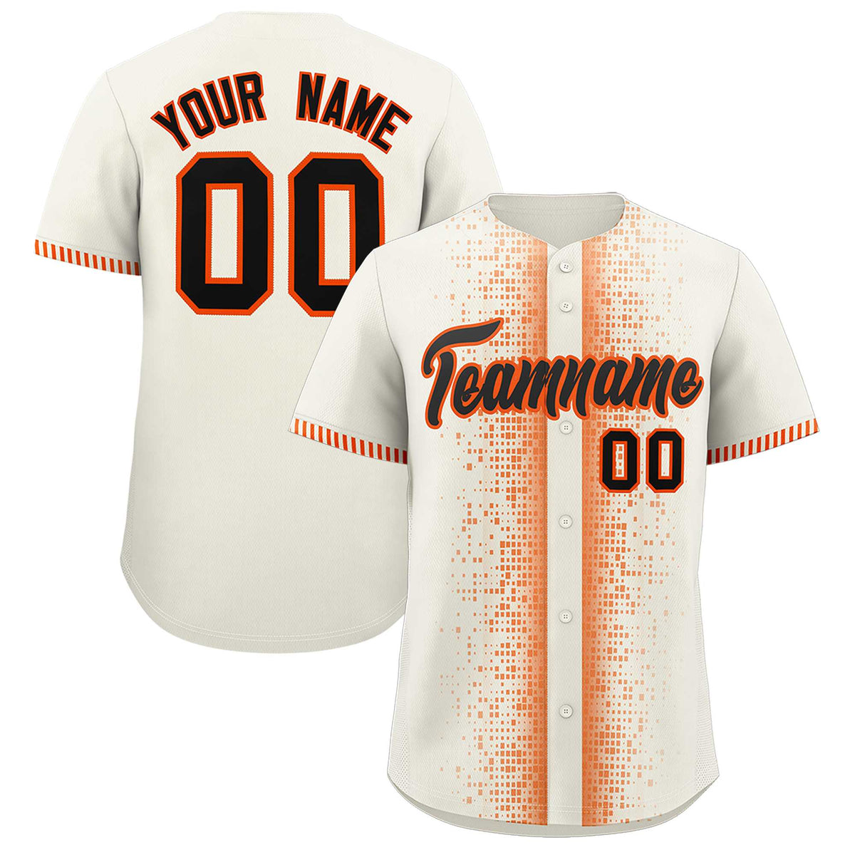 Custom Cream Orange Personalized Phonetic Rhythm Authentic Baseball Jersey | KXKSHOP