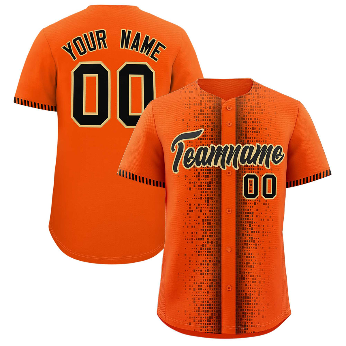 Custom Orange Black Personalized Phonetic Rhythm Authentic Baseball Jersey | KXKSHOP