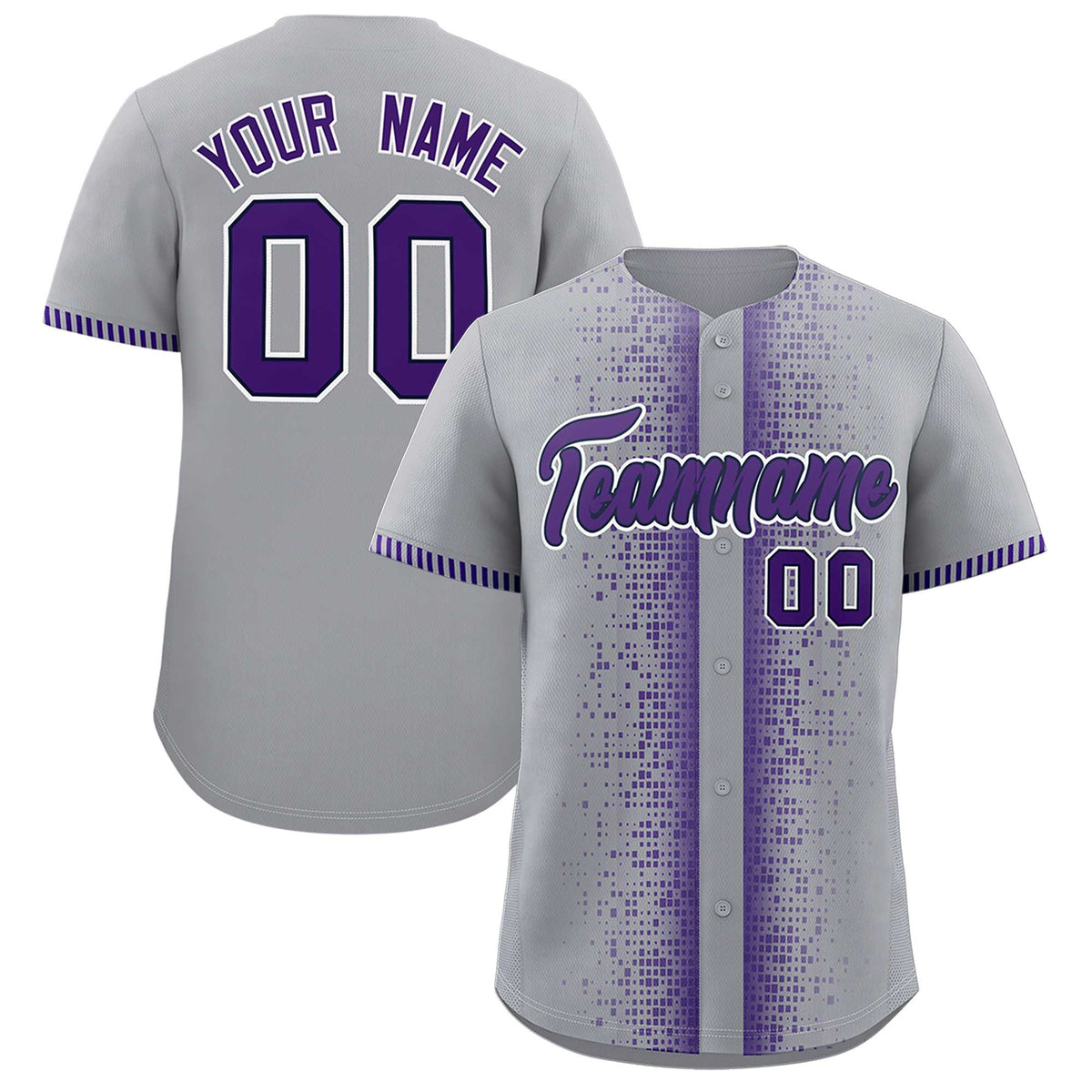 Custom Gray Purple Personalized Phonetic Rhythm Authentic Baseball Jersey | KXKSHOP