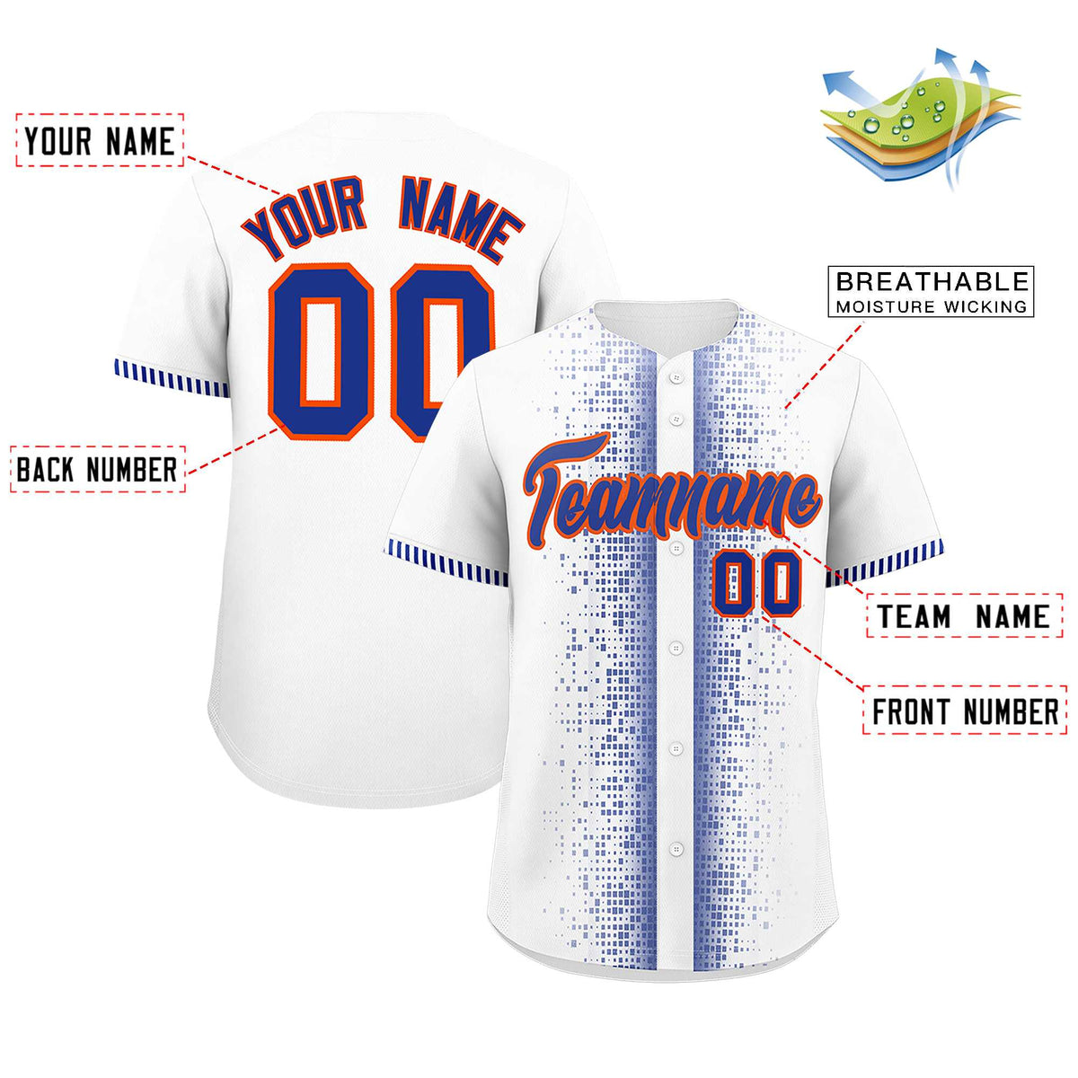 Custom White Royal Personalized Phonetic Rhythm Authentic Baseball Jersey | KXKSHOP