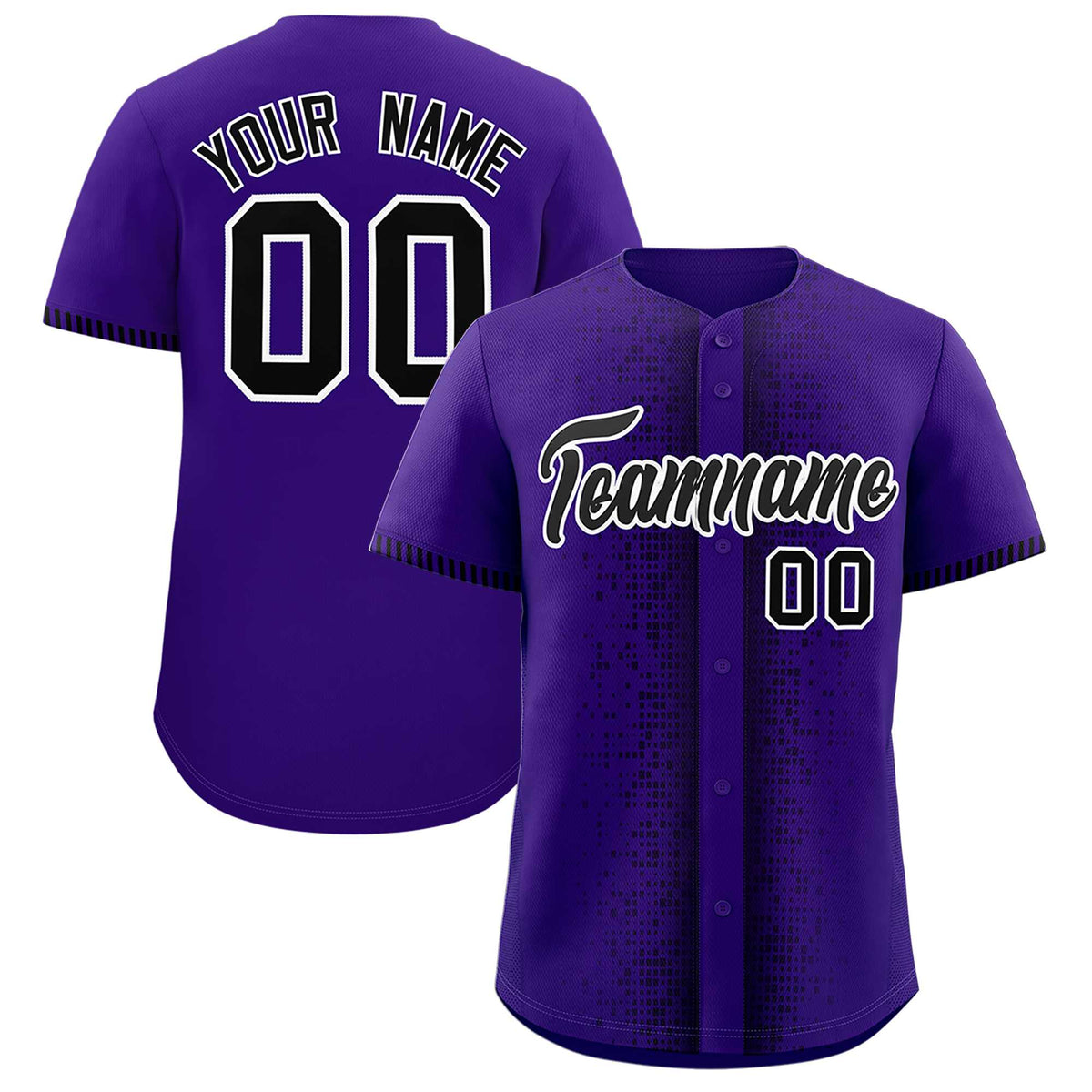 Custom Purple Black Personalized Phonetic Rhythm Authentic Baseball Jersey | KXKSHOP