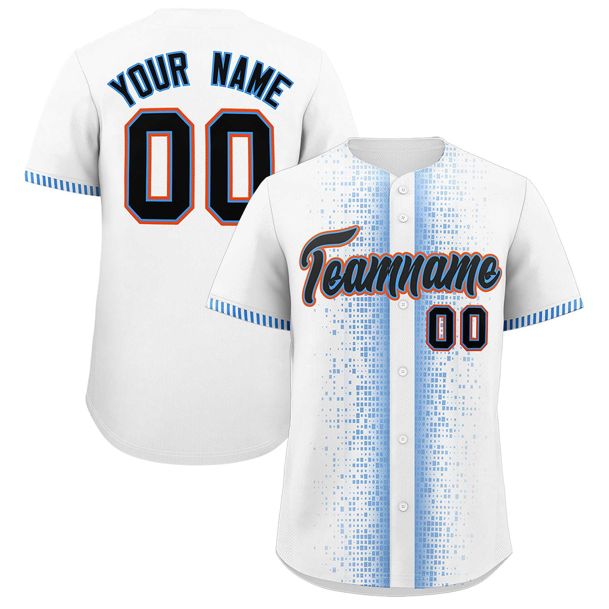 Custom White Powder Blue Personalized Phonetic Rhythm Authentic Baseball Jersey | KXKSHOP