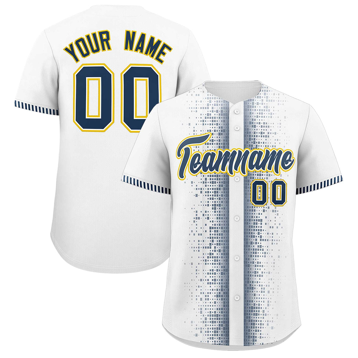 Custom White Midnight Blue Personalized Phonetic Rhythm Authentic Baseball Jersey | KXKSHOP